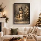 Snowman Framed Christmas Canvas Wall Art, Christmas Tree Canvas Pictures, alternate view 2