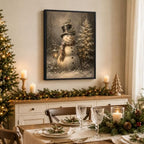 Snowman Framed Christmas Canvas Wall Art, Christmas Tree Canvas Pictures, alternate view 4