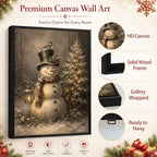 Snowman Framed Christmas Canvas Wall Art, Christmas Tree Canvas Pictures, alternate view 5
