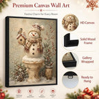 Snowman Framed Christmas Wall Art, Funny Snowman on Toilet Canvas Pictures, alternate view 5