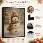 Snowman Framed Christmas Wall Art, Snowman Snowy Pine Forest Canvas Prints, alternate view 5