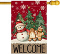 Snowman Gingerbread Christmas House Flag Large Yard Decor 28X40In