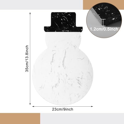 Snowman Marble Cheese Board Charcuterie Cutting Tray Marble Serving Decorative for Decoration Charcuterie, alternate view 2