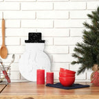 Snowman Marble Cheese Board Charcuterie Cutting Tray Marble Serving Decorative for Decoration Charcuterie, alternate view 4
