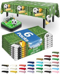 Soccer Plastic Table Cloth Disposable 6 Pack, 54 x 108 Inch in 54 x 108 Inch