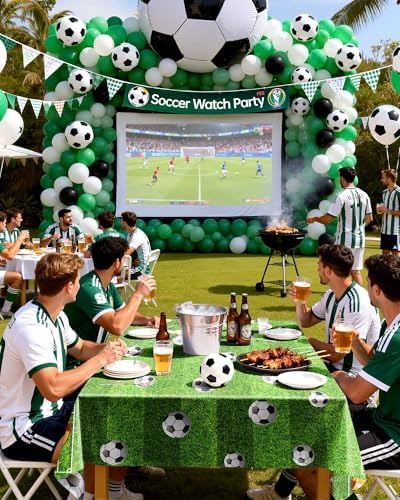 Soccer Plastic Table Cloth Disposable 6 Pack, 54 x 108 Inch in 54 x 108 Inch, alternate view 5