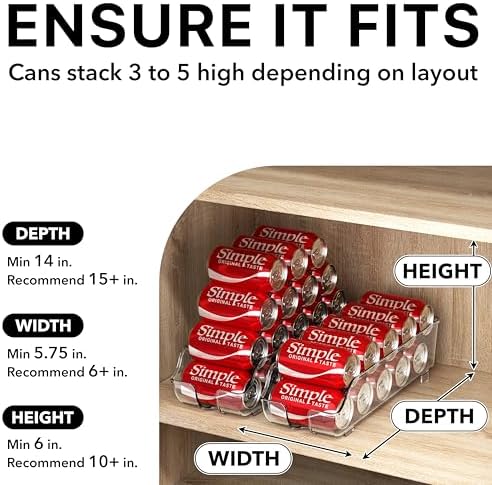 Soda Can Organizer Dispenser Refrigerator/Pantry, Set of 2, alternate view 5