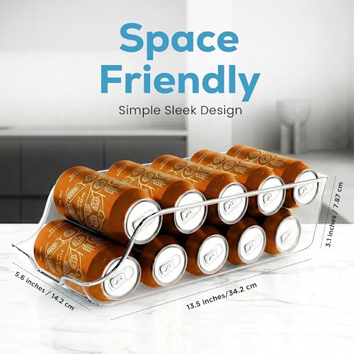 Soda Can Organizer for Refrigerator & Pantry, 4 Pack, Clear in Clear, alternate view 2