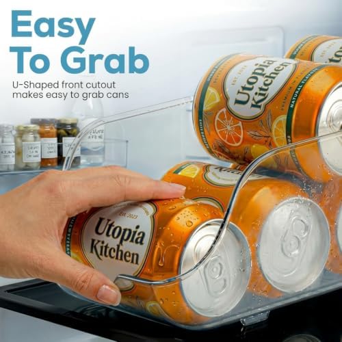 Soda Can Organizer for Refrigerator & Pantry, 4 Pack, Clear in Clear, alternate view 4