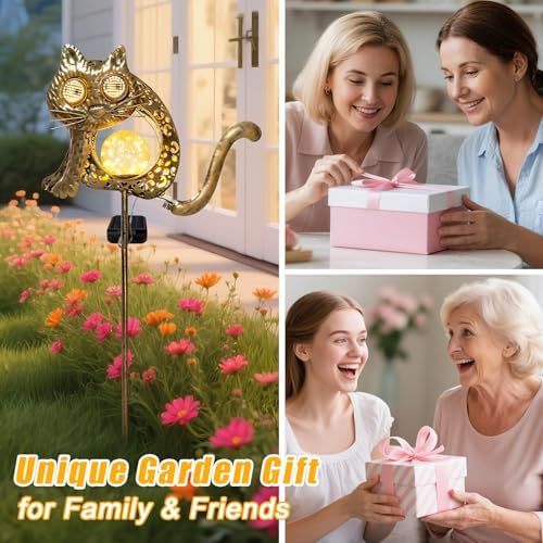 Solar Cat Garden Light Glowing Eye Outdoor Decor, alternate view 5