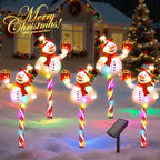 Solar Christmas Decorations Outdoor Pathway: 5Pack Snowman Christmas Lights