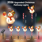 Solar Christmas Decorations Outdoor Pathway: 5Pack Snowman Christmas Lights, alternate view 2