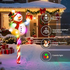 Solar Christmas Decorations Outdoor Pathway: 5Pack Snowman Christmas Lights, alternate view 3