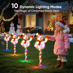 Solar Christmas Decorations Outdoor Pathway: 5Pack Snowman Christmas Lights, alternate view 4