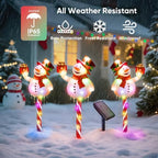 Solar Christmas Decorations Outdoor Pathway: 5Pack Snowman Christmas Lights, alternate view 5