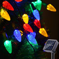 Solar Christmas Lights Outdoor C6 Strawberry String Lights, LED Christmas Fairy Lights 50 LEDs Solar Operated