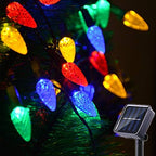 Solar Christmas Lights Outdoor C6 Strawberry String Lights, LED Christmas Fairy Lights 50 LEDs Solar Operated