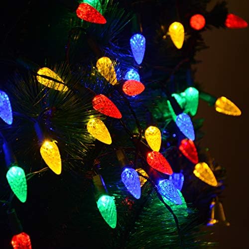 Solar Christmas Lights Outdoor C6 Strawberry String Lights, LED Christmas Fairy Lights 50 LEDs Solar Operated, alternate view