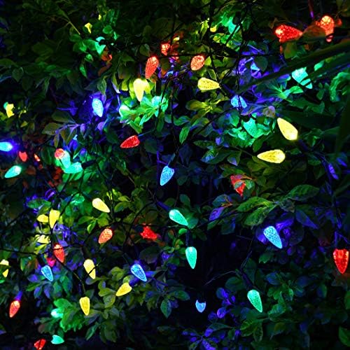 Solar Christmas Lights Outdoor C6 Strawberry String Lights, LED Christmas Fairy Lights 50 LEDs Solar Operated, alternate view