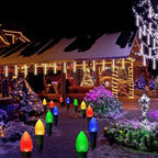 Solar Christmas Pathway Lights, 20 LED C9 String Lights with 20 Stakes, 23FT Solar Powered Multicolored, alternate view 7