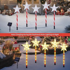 Solar Christmas Star Pathway Lights Outdoor Decorations, 10 Pack, alternate view 2