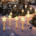 Solar Christmas Star Pathway Lights Outdoor Decorations, 10 Pack, alternate view 4