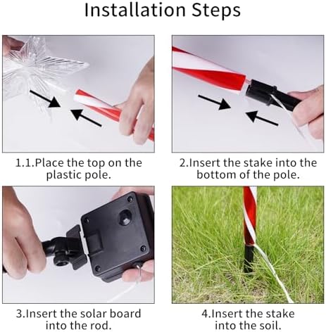 Solar Christmas Star Pathway Lights Outdoor Decorations, 5 Pack, alternate view 6