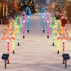 Solar Christmas Tree Pathway Lights Outdoor Decorations, 10 Pack