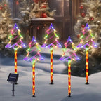 Solar Christmas Tree Pathway Lights Outdoor Decorations, 5 Pack
