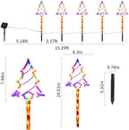 Solar Christmas Tree Pathway Lights Outdoor Decorations, 5 Pack, alternate view 2