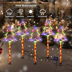 Solar Christmas Tree Pathway Lights Outdoor Decorations, 5 Pack, alternate view 4