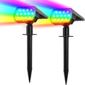 Solar Color Changing Spot Lights Outdoor, IP68 Waterproof, 2 Pack