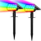 Solar Color Changing Spot Lights Outdoor, IP68 Waterproof, 2 Pack