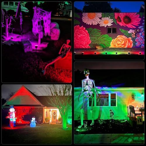 Solar Color Changing Spot Lights Outdoor, IP68 Waterproof, 2 Pack, alternate view 2