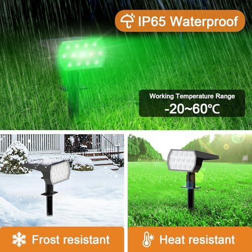 Solar Color Changing Spot Lights Outdoor, IP68 Waterproof, 2 Pack, alternate view 5