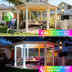 Solar Curtain Lights 10x10Ft 300LED Twinkle Fairy String Lights Multicolor Cool White Dual Color Changing, alternate view 3