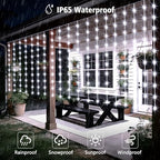 Solar Curtain Lights 300 LED Outdoor Curtain Lights Waterproof in 300LED-Cool White, alternate view 5