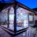 Solar Curtain Lights Outdoor Garden 300 LED Fairy String Lights 8 Modes Remote Control Waterproof Waterfall