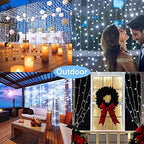 Solar Curtain Lights Outdoor Garden 300 LED Fairy String Lights 8 Modes Remote Control Waterproof Waterfall, alternate view 5