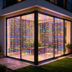 Solar Curtain Lights Remote Control, Outdoor Garden Lights 300 LED 8 Modes Remote Control Waterproof Solar, alternate view 7