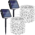 Solar Fairy Lights, 2-Pack Total 80FT 240LED String Lights, White in White