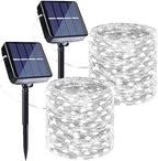 Solar Fairy Lights, 2-Pack Total 80FT 240LED String Lights, White in White