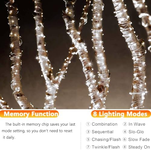 Solar Fairy Lights, 2-Pack Total 80FT 240LED String Lights, White in White, alternate view 3