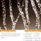 Solar Fairy Lights, 2-Pack Total 80FT 240LED String Lights, White in White, alternate view 3