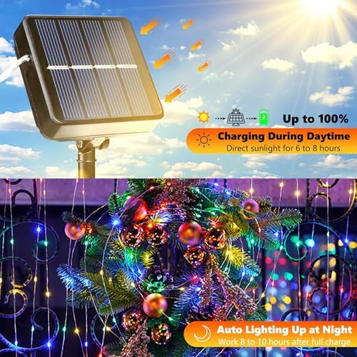 Solar Fairy Lights, 4Pack Total 104FT 320LED Lights, Multicolor, alternate view 2
