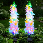 Solar Garden Lights, Delphinium Flowers 2 Pack 40 LEDs, Waterproof Outdoor Lights Two Lighting Modes for Wedding