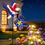 Solar Garden Lights, Eagle Watering Can for Patriotic Outdoor Decor