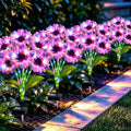 Solar Garden Lights Outdoor, 4 Pack Solar Multicolor Sunflower Lights with 24 Head 3.5 Inch Flowers, Waterproof