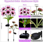 Solar Garden Lights Outdoor, 4 Pack Solar Multicolor Sunflower Lights with 24 Head 3.5 Inch Flowers, Waterproof, alternate