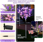 Solar Garden Lights Outdoor, 6 Pack Purple Lavender Solar Butterfly Lights Gardening Gifts for Women, Artificial, alternate